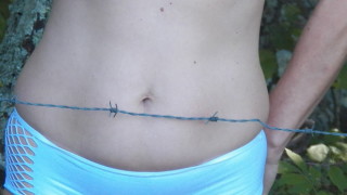 barbed wire naked in nature bdsm fetish